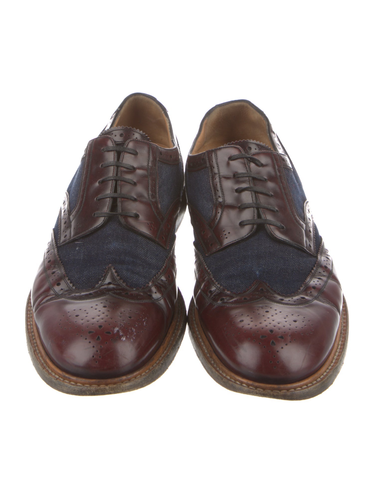 Louis Vuitton Leather Colorblock Pattern Brogues